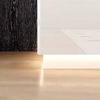 Commode moderne à 5 tiroirs Famapy, finition brillante, avec éclairage inférieur