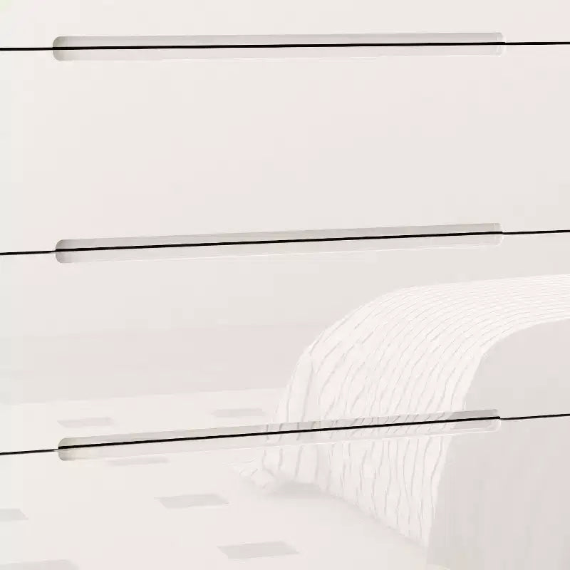 Commode moderne à 5 tiroirs Famapy, finition brillante, avec éclairage inférieur