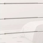 Commode moderne à 5 tiroirs Famapy, finition brillante, avec éclairage inférieur
