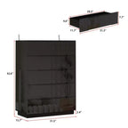 Commode moderne à 5 tiroirs Famapy, finition brillante, avec éclairage inférieur