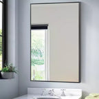 Dovelina Modern Rectangle Metal Frame Bathroom Vanity Mirror Decorative Wall Mirror
