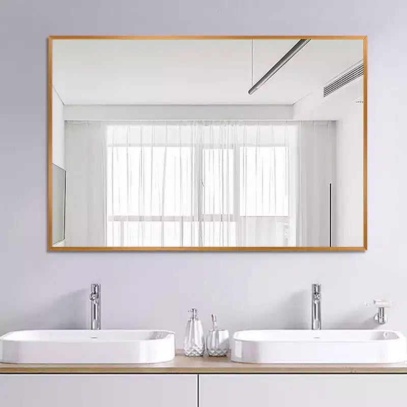 Dovelina Miroir de salle de bain rectangulaire moderne avec cadre en métal Miroir mural décoratif