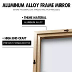 Dovelina Miroir de salle de bain rectangulaire moderne avec cadre en métal Miroir mural décoratif
