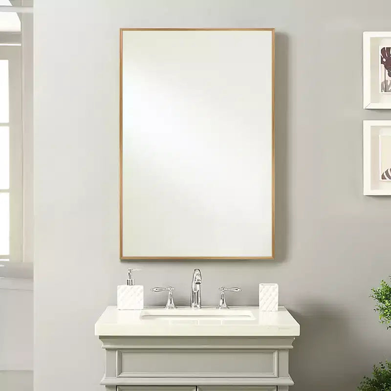 Dovelina Miroir de salle de bain rectangulaire moderne avec cadre en métal Miroir mural décoratif