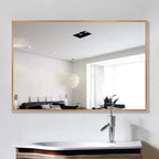Dovelina Miroir de salle de bain rectangulaire moderne avec cadre en métal Miroir mural décoratif