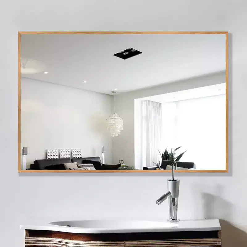 Dovelina Miroir de salle de bain rectangulaire moderne avec cadre en métal Miroir mural décoratif