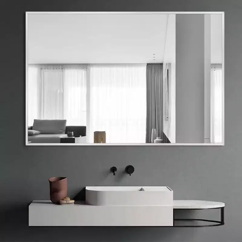 Dovelina Miroir de salle de bain rectangulaire moderne avec cadre en métal Miroir mural décoratif