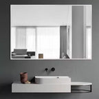 Dovelina Miroir de salle de bain rectangulaire moderne avec cadre en métal Miroir mural décoratif