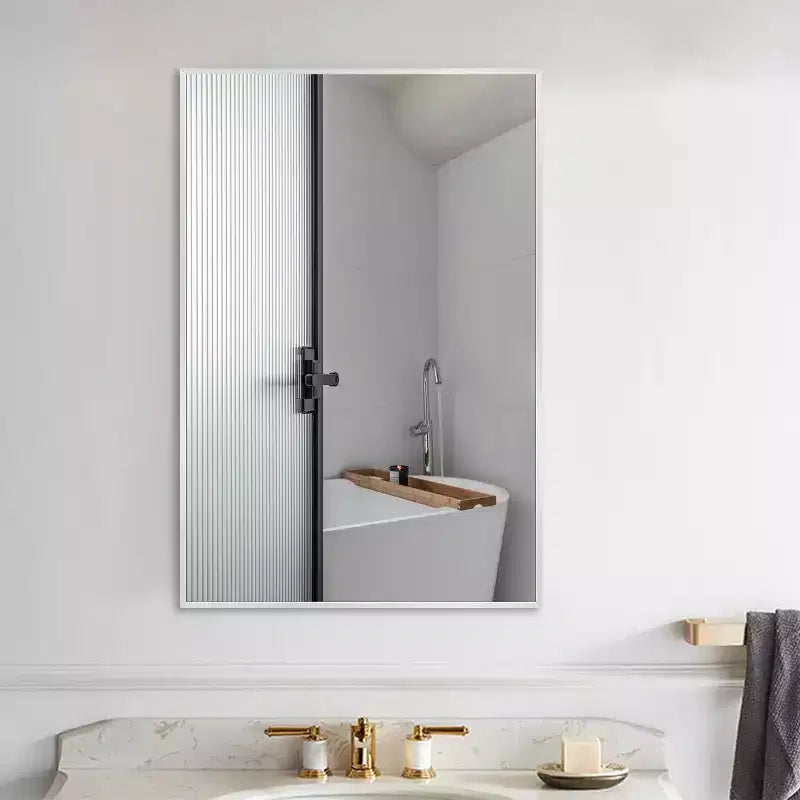 Dovelina Miroir de salle de bain rectangulaire moderne avec cadre en métal Miroir mural décoratif