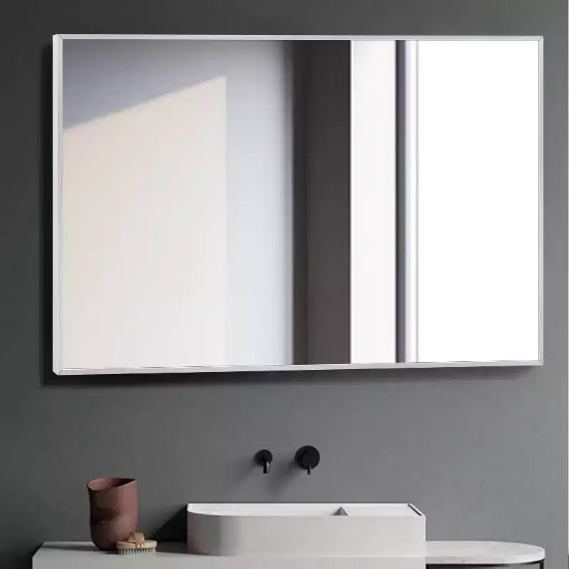Dovelina Miroir de salle de bain rectangulaire moderne avec cadre en métal Miroir mural décoratif