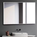 Dovelina Miroir de salle de bain rectangulaire moderne avec cadre en métal Miroir mural décoratif