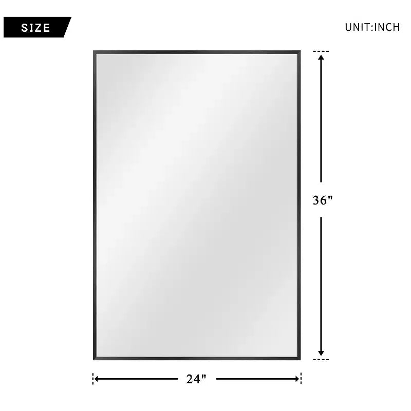 Dovelina Miroir de salle de bain rectangulaire moderne avec cadre en métal Miroir mural décoratif