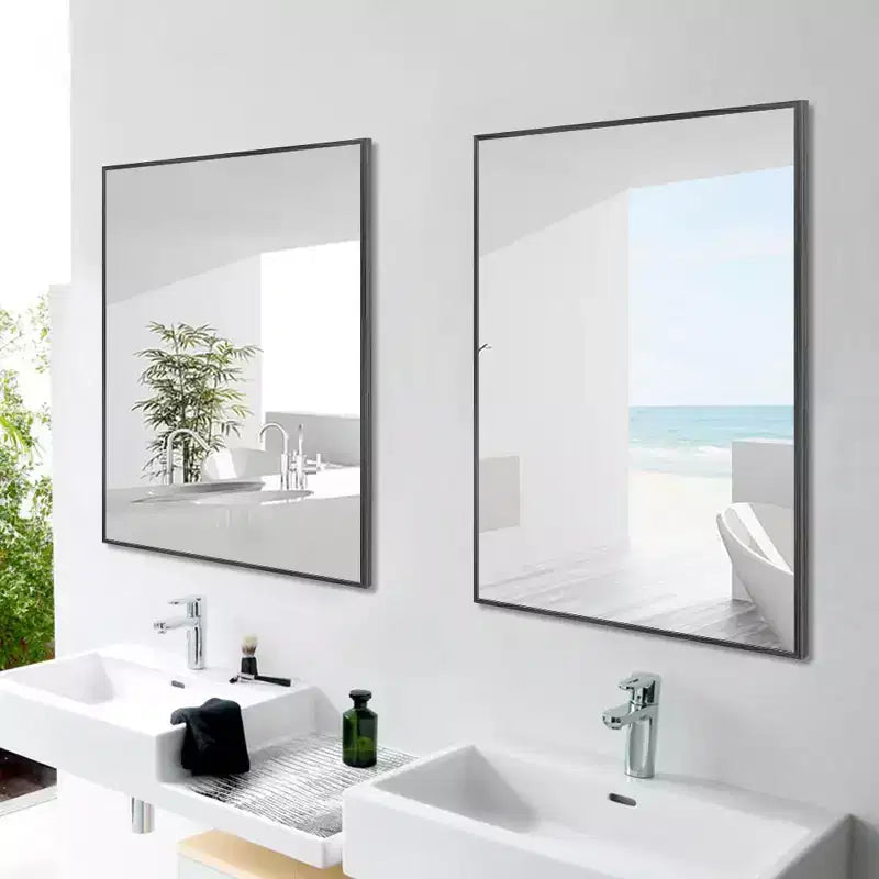 Dovelina Miroir de salle de bain rectangulaire moderne avec cadre en métal Miroir mural décoratif