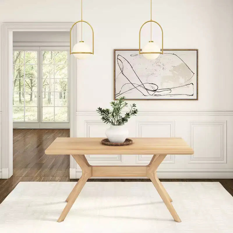 Table à manger rectangulaire Verso Plank+Beam, 60 po, en bois massif pour cuisine et salle à manger