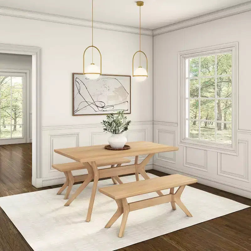 Table à manger rectangulaire Verso Plank+Beam, 60 po, en bois massif pour cuisine et salle à manger