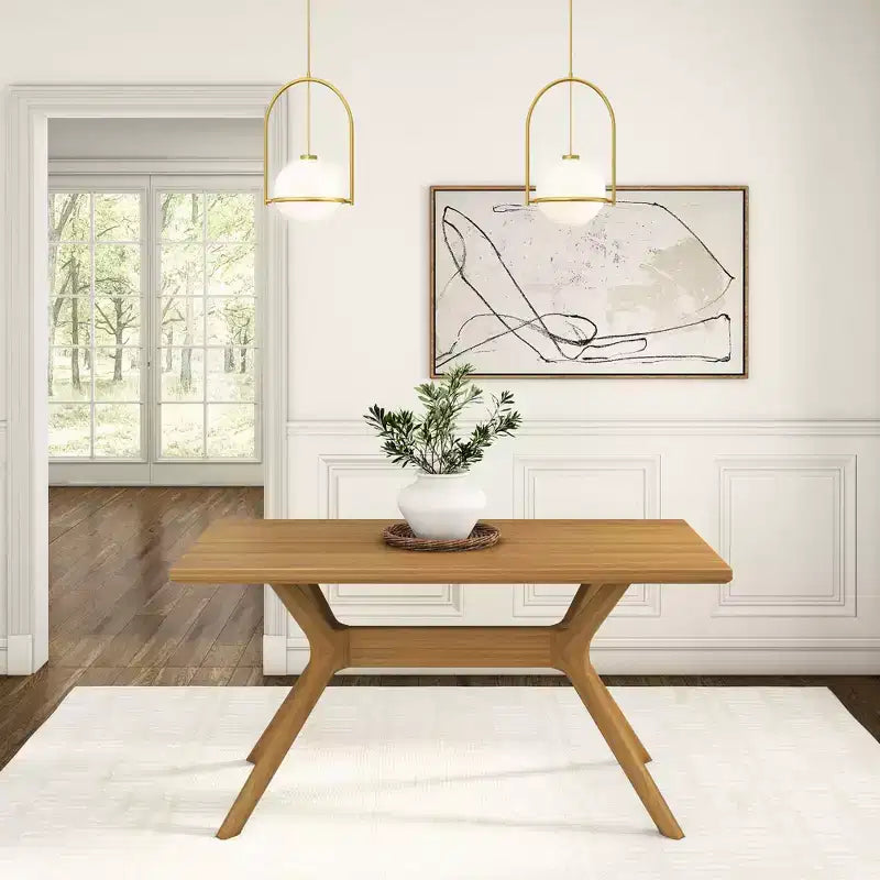 Table à manger rectangulaire Verso Plank+Beam, 60 po, en bois massif pour cuisine et salle à manger