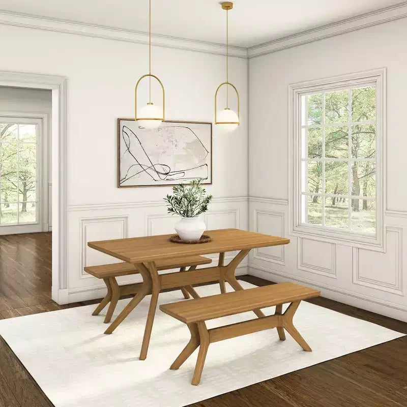 Table à manger rectangulaire Verso Plank+Beam, 60 po, en bois massif pour cuisine et salle à manger