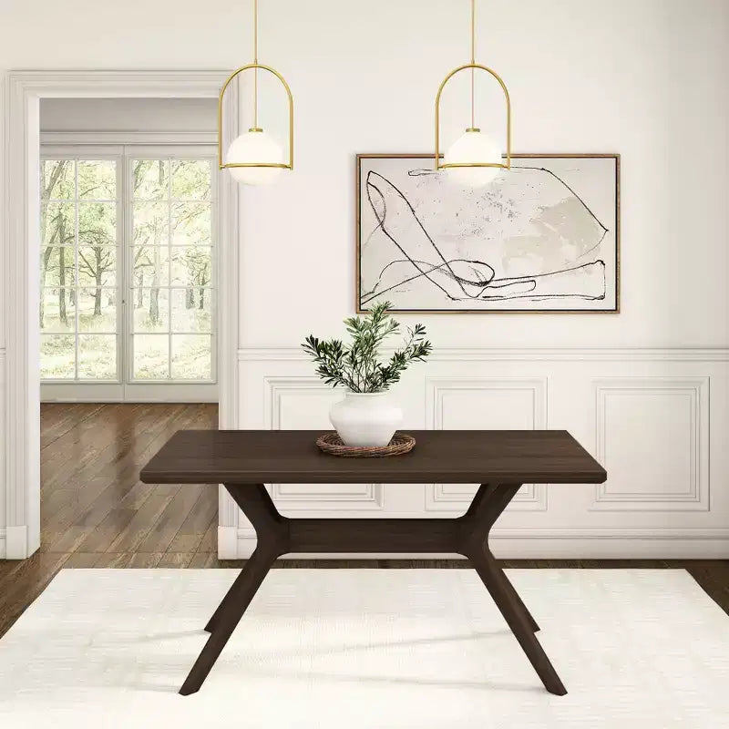 Table à manger rectangulaire Verso Plank+Beam, 60 po, en bois massif pour cuisine et salle à manger