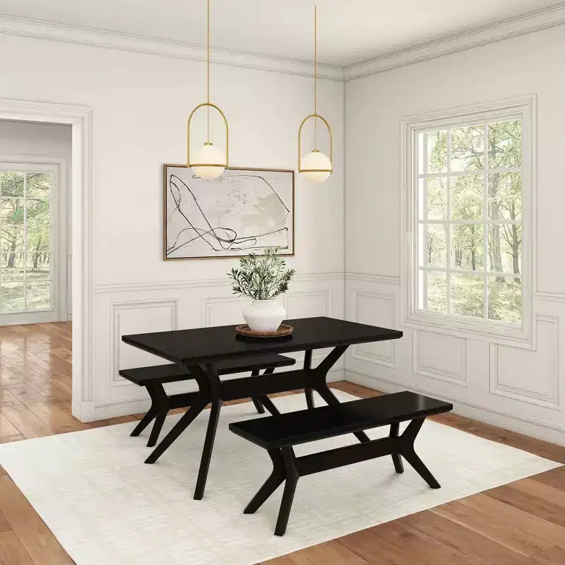 Table à manger rectangulaire Verso Plank+Beam, 60 po, en bois massif pour cuisine et salle à manger