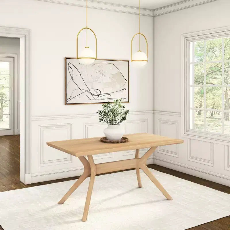 Table à manger rectangulaire Verso Plank+Beam, 60 po, en bois massif pour cuisine et salle à manger