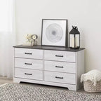 Commode de chambre à coucher Prepac Rustic Ridge Farmhouse à 6 tiroirs