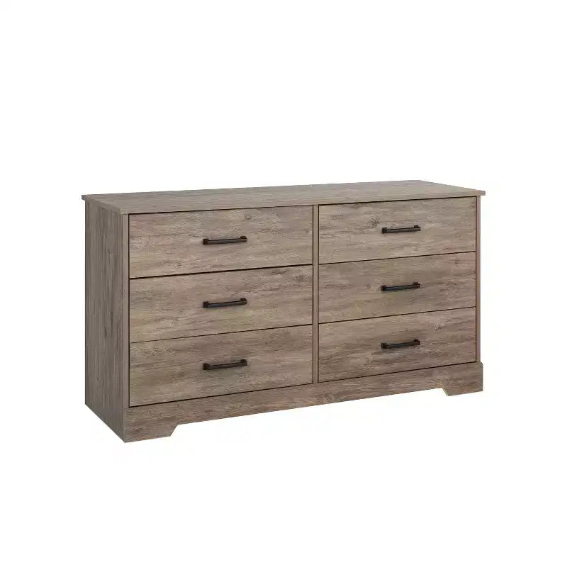 Commode de chambre à coucher Prepac Rustic Ridge Farmhouse à 6 tiroirs