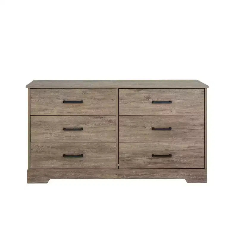 Commode de chambre à coucher Prepac Rustic Ridge Farmhouse à 6 tiroirs