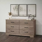 Commode de chambre à coucher Prepac Rustic Ridge Farmhouse à 6 tiroirs