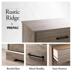 Commode de chambre à coucher Prepac Rustic Ridge Farmhouse à 6 tiroirs