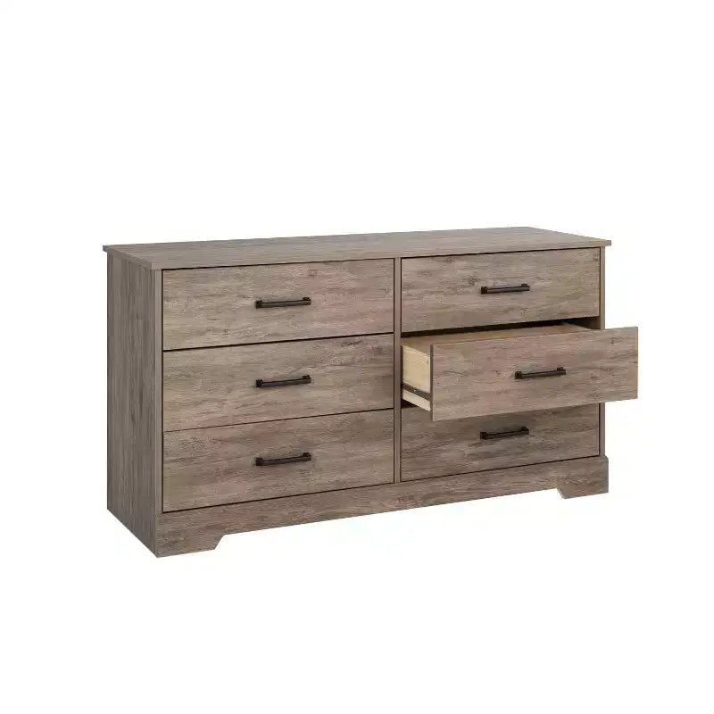Commode de chambre à coucher Prepac Rustic Ridge Farmhouse à 6 tiroirs