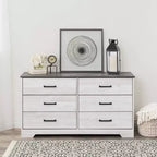 Commode de chambre à coucher Prepac Rustic Ridge Farmhouse à 6 tiroirs