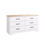 Commode de chambre à coucher Prepac Rustic Ridge Farmhouse à 6 tiroirs