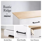 Commode de chambre à coucher Prepac Rustic Ridge Farmhouse à 6 tiroirs