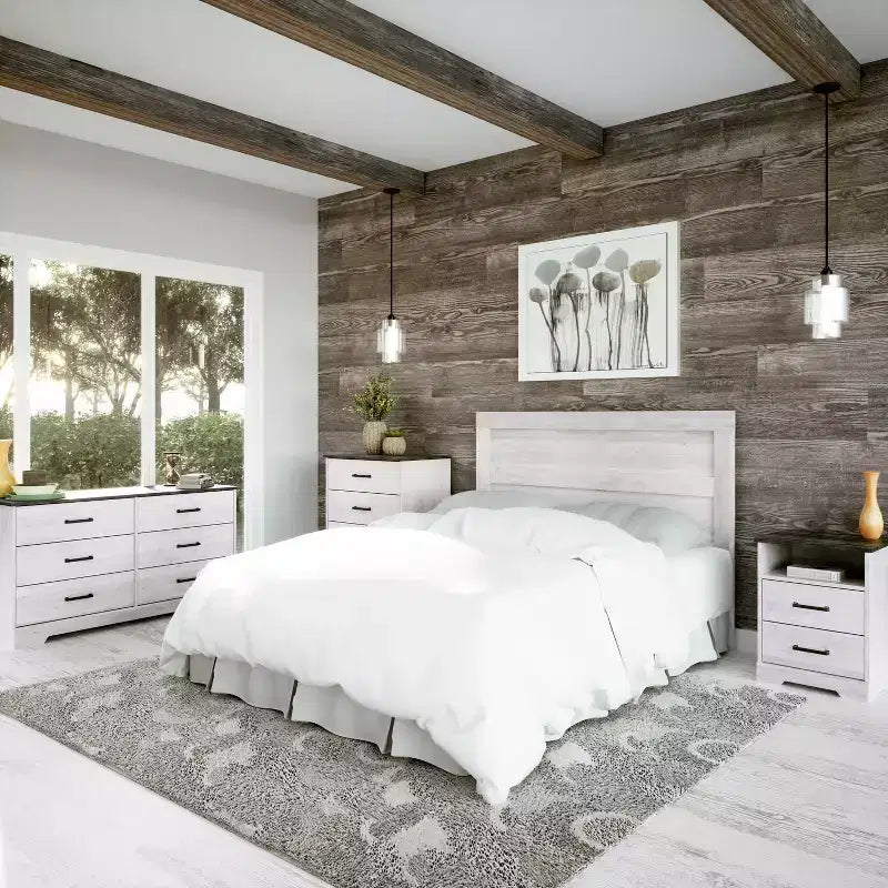 Commode de chambre à coucher Prepac Rustic Ridge Farmhouse à 6 tiroirs