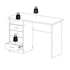 Tvilum, Bureau Warner 4 tiroirs, motif bois clair