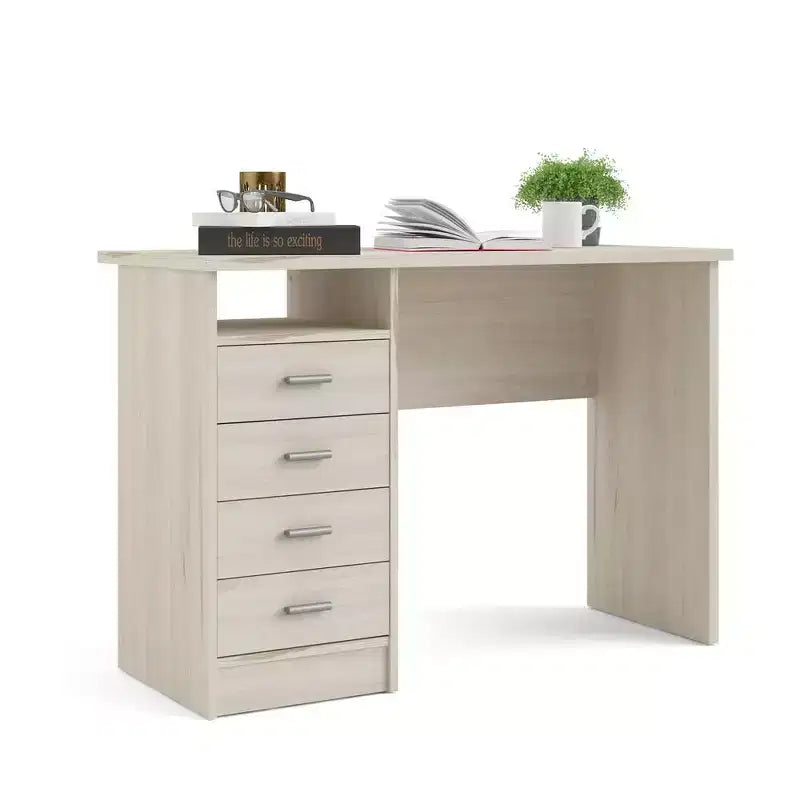 Tvilum, Bureau Warner 4 tiroirs, motif bois clair