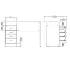 Tvilum, Bureau Warner 4 tiroirs, motif bois clair