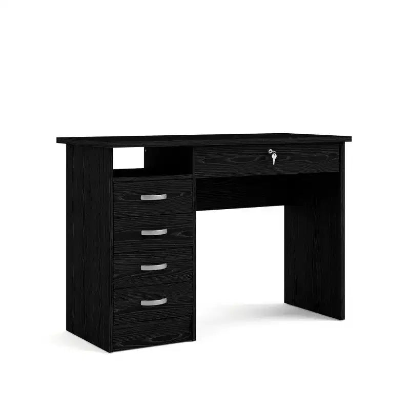 Tvilum, Bureau Walden avec 5 tiroirs, finition grain de bois noir