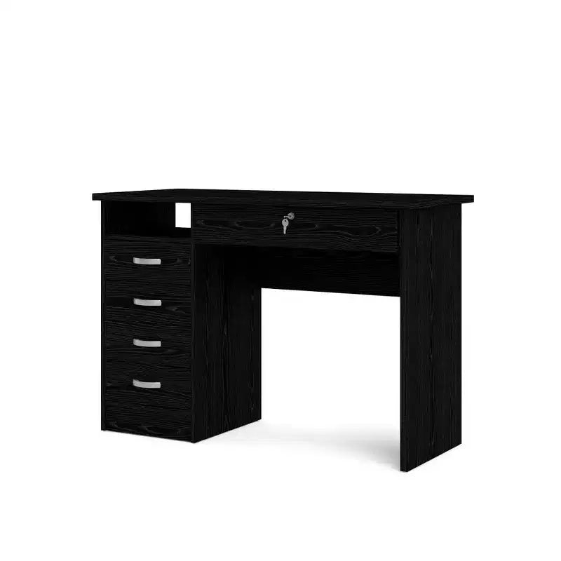 Tvilum, Bureau Walden avec 5 tiroirs, finition grain de bois noir