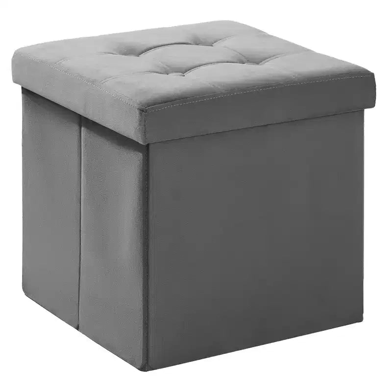 LUSIMO Banc de rangement pliable en velours avec pouf, coffre à jouets, supporte jusqu'à 177 kg, pour chambre à coucher et salon