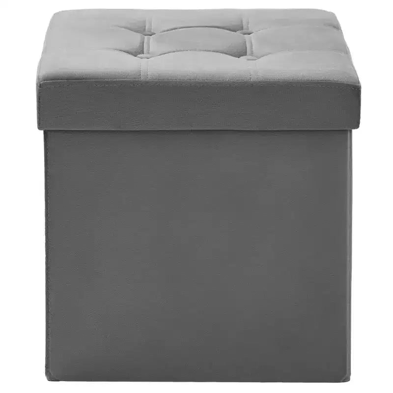 LUSIMO Banc de rangement pliable en velours avec pouf, coffre à jouets, supporte jusqu'à 177 kg, pour chambre à coucher et salon