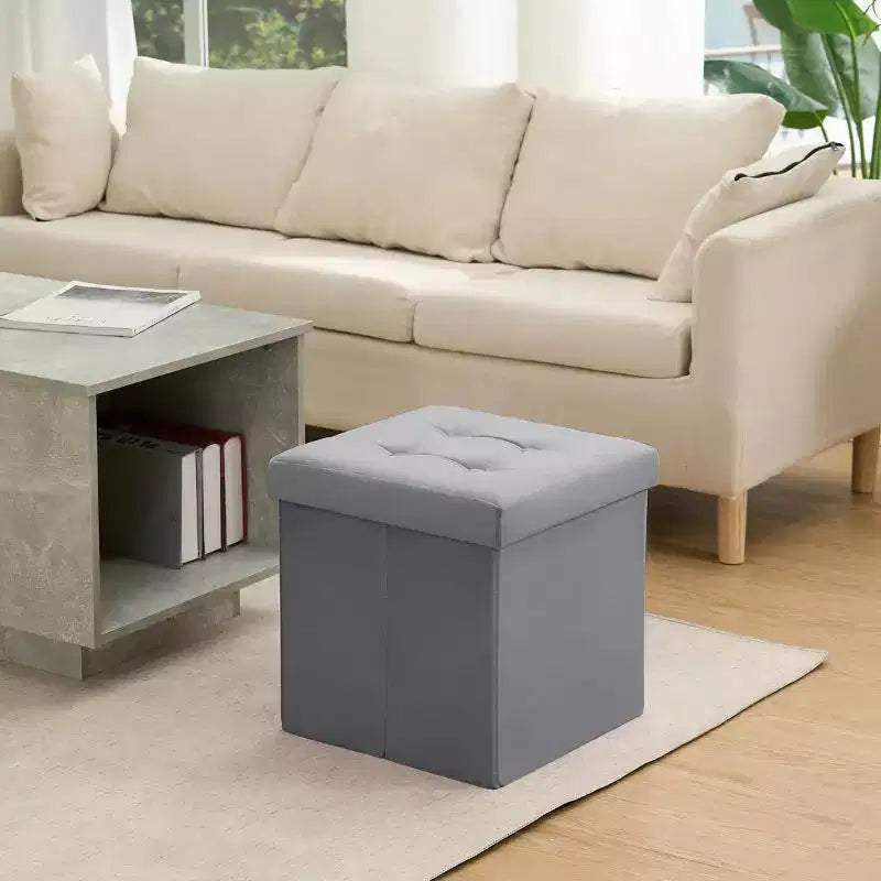 LUSIMO Banc de rangement pliable en velours avec pouf, coffre à jouets, supporte jusqu'à 177 kg, pour chambre à coucher et salon