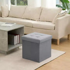 LUSIMO Banc de rangement pliable en velours avec pouf, coffre à jouets, supporte jusqu'à 177 kg, pour chambre à coucher et salon