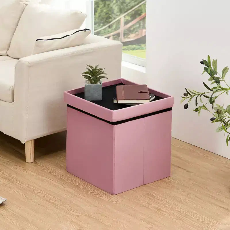 LUSIMO Banc de rangement pliable en velours avec pouf, coffre à jouets, supporte jusqu'à 177 kg, pour chambre à coucher et salon