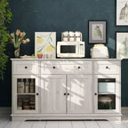 Buffet Famapy gris à 4 portes avec 3 tiroirs de rangement