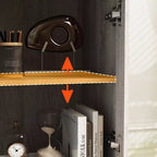 Buffet Famapy gris à 4 portes avec 3 tiroirs de rangement