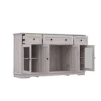 Buffet Famapy gris à 4 portes avec 3 tiroirs de rangement
