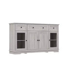 Buffet Famapy gris à 4 portes avec 3 tiroirs de rangement