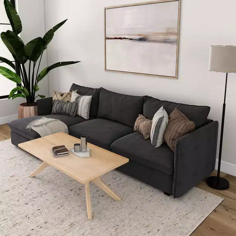Table basse rectangulaire à pieds croisés en bois massif Plank+Beam, 48 po pour salon