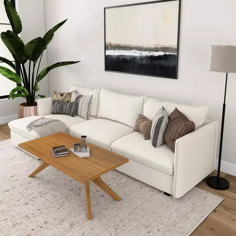 Table basse rectangulaire à pieds croisés en bois massif Plank+Beam, 48 po pour salon